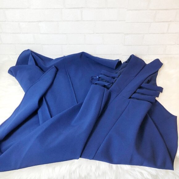 BCBG MaxAzria Rosalyn Cutout High-Low Royal Blue Dress Size 0 - Picture 5 of 6